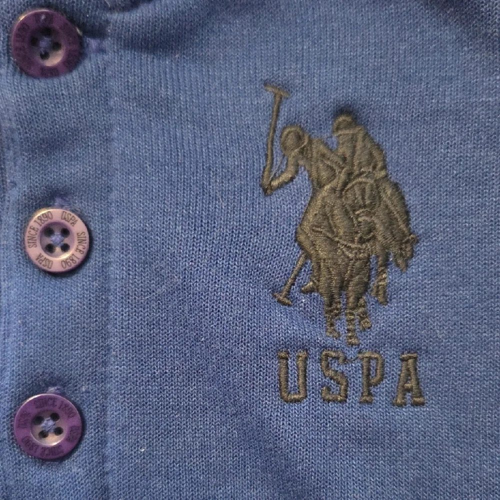 U.S. Polo Assn. Blue Kids One Piece Cotton Blend Warm Fleece Romper Snow Sz 6/9M